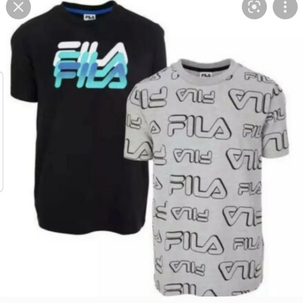 Fila Youth boys 2-pack Shirt Black  and gray XL  Nwt 18/20